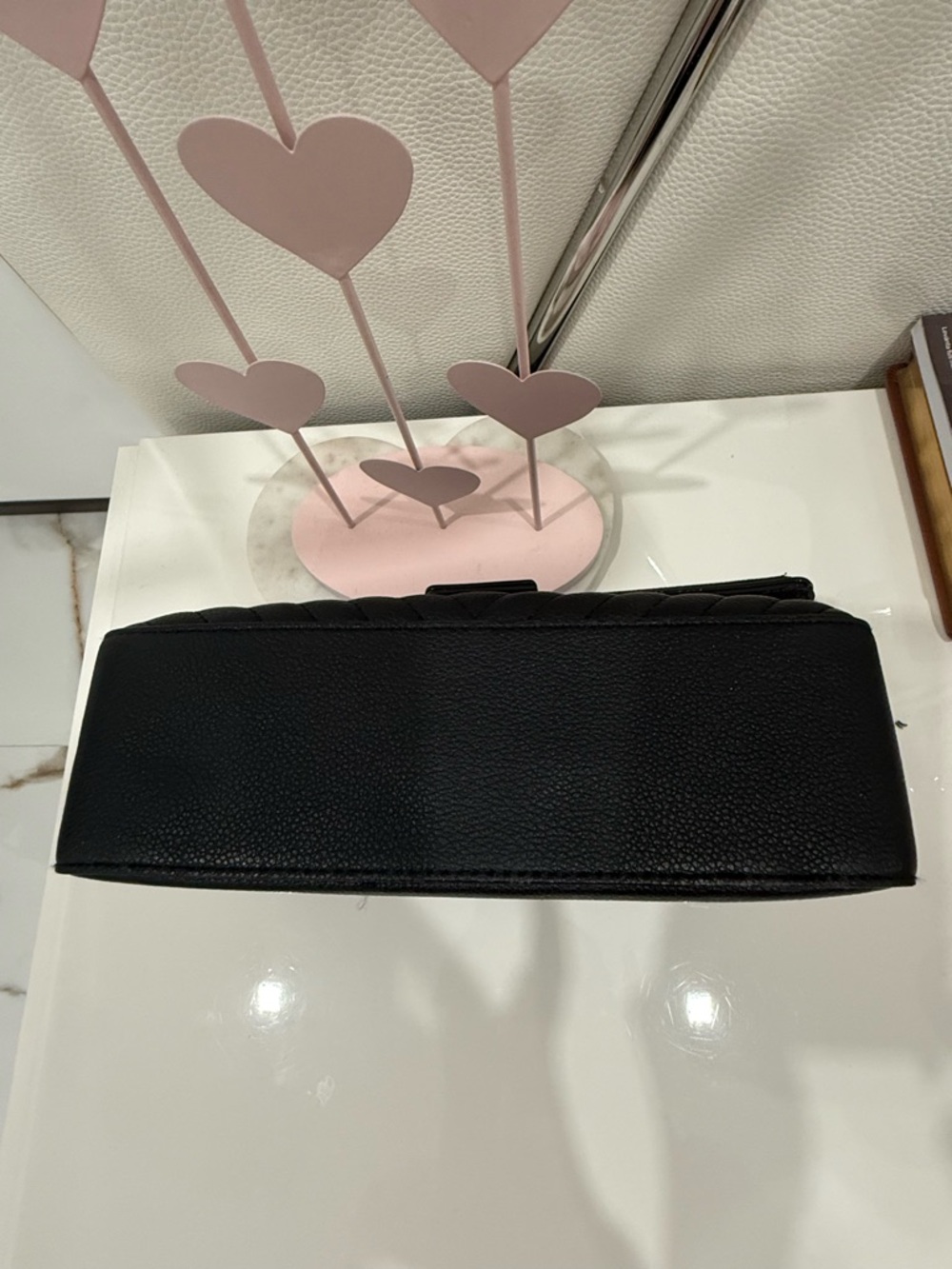 Victoria's Secret Black Quilted Crossbody with Gold Chain - Picture 6 of 13